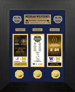Michigan Wolverines 2023 CFP Champions Deluxe Road to Championship Gold Photo Mint