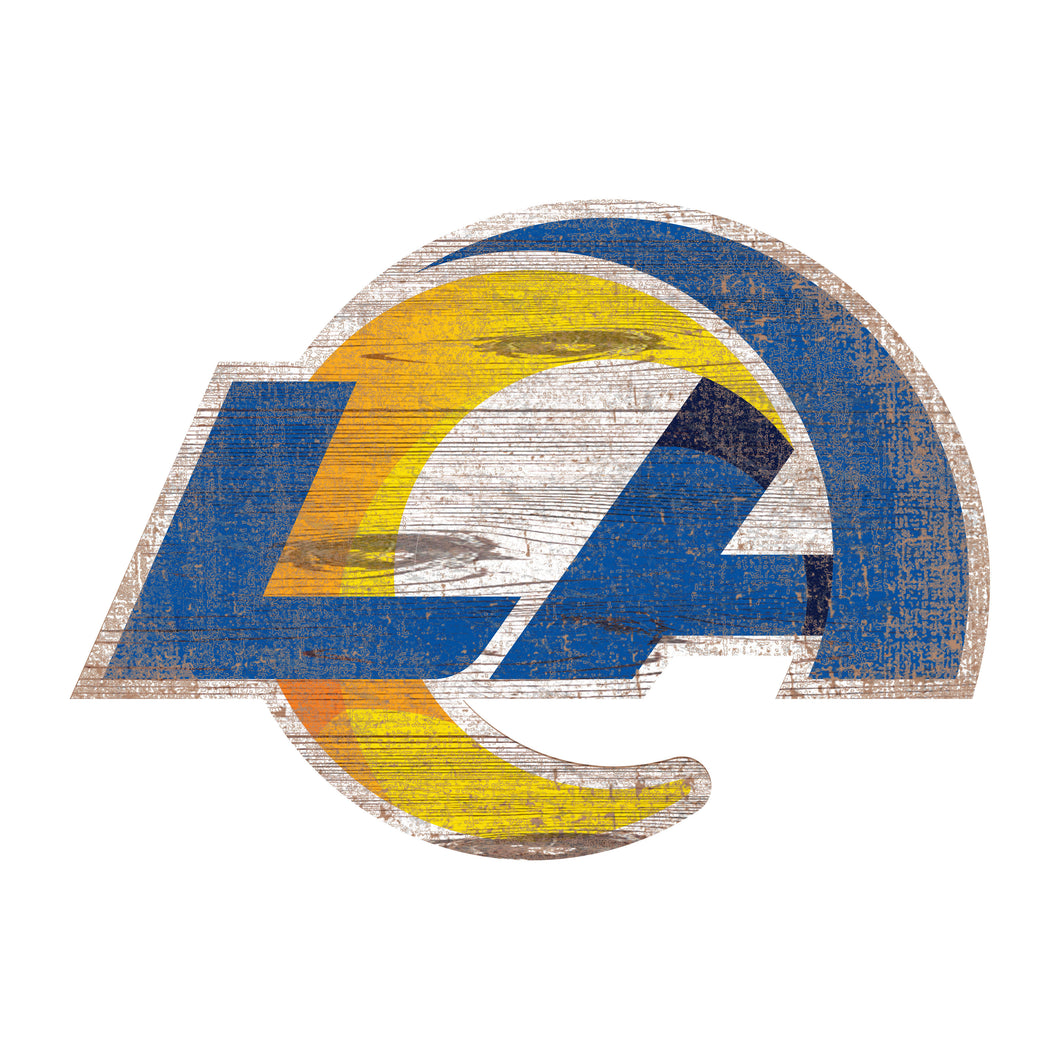 Los Angeles Rams Distressed Logo Cutout Wood Sign