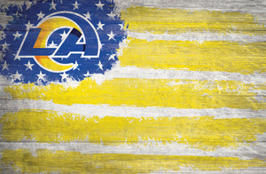 Los Angeles Rams Rustic Flag Wood Sign - 17"x26"