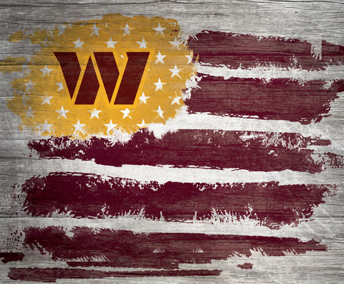 Washington Commanders Rustic Flag Wood Sign - 17