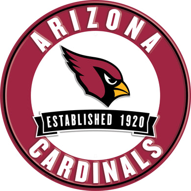 Arizona Cardinals Establish Date Metal Round Sign - 12