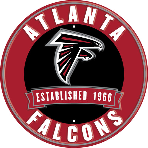 Atlanta Falcons Establish Date Metal Round Sign - 12