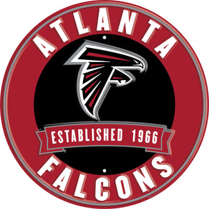 Atlanta Falcons Establish Date Metal Round Sign - 12"