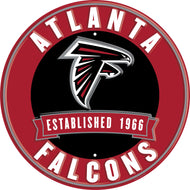 Atlanta Falcons Establish Date Metal Round Sign - 12"