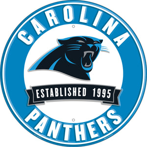 Carolina Panthers Establish Date Metal Round Sign - 12"