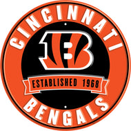 Cincinnati Bengals Establish Date Metal Round Sign - 12"