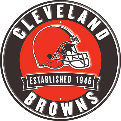 Cleveland Browns Establish Date Metal Round Sign - 12