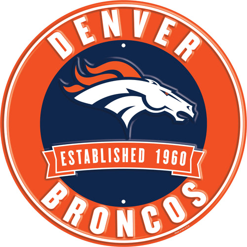 Denver Broncos Establish Date Metal Round Sign - 12