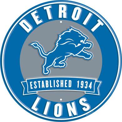 Detroit Lions Establish Date Metal Round Sign - 12