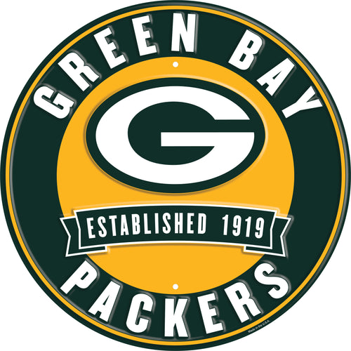 Green Bay Packers Establish Date Metal Round Sign - 12