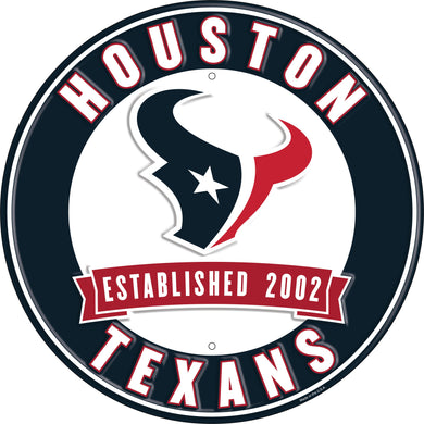 Houston Texans Establish Date Metal Round Sign - 12
