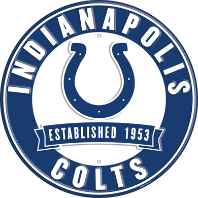 Indianapolis Colts Establish Date Metal Round Sign - 12