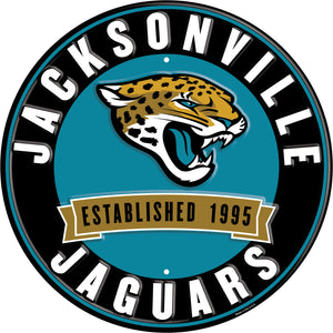 Jacksonville Jaguars Establish Date Metal Round Sign - 12"