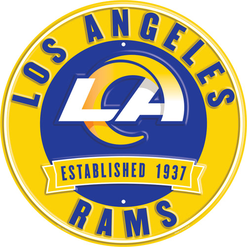 Los Angeles Rams Establish Date Metal Round Sign - 12