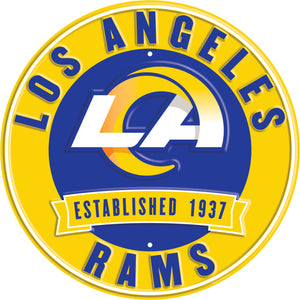 Los Angeles Rams Establish Date Metal Round Sign - 12"