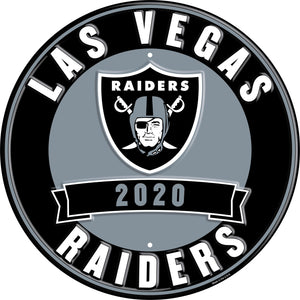 Las Vegas Raiders Establish Date Metal Round Sign - 12"