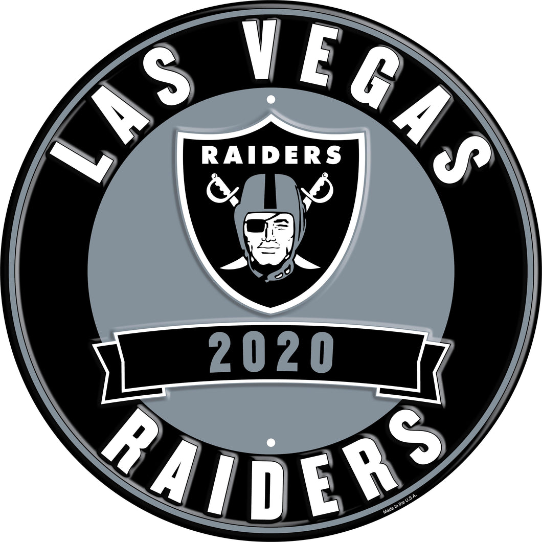 Las Vegas Raiders Establish Date Metal Round Sign - 12