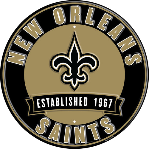 New Orleans Saints Establish Date Metal Round Sign - 12