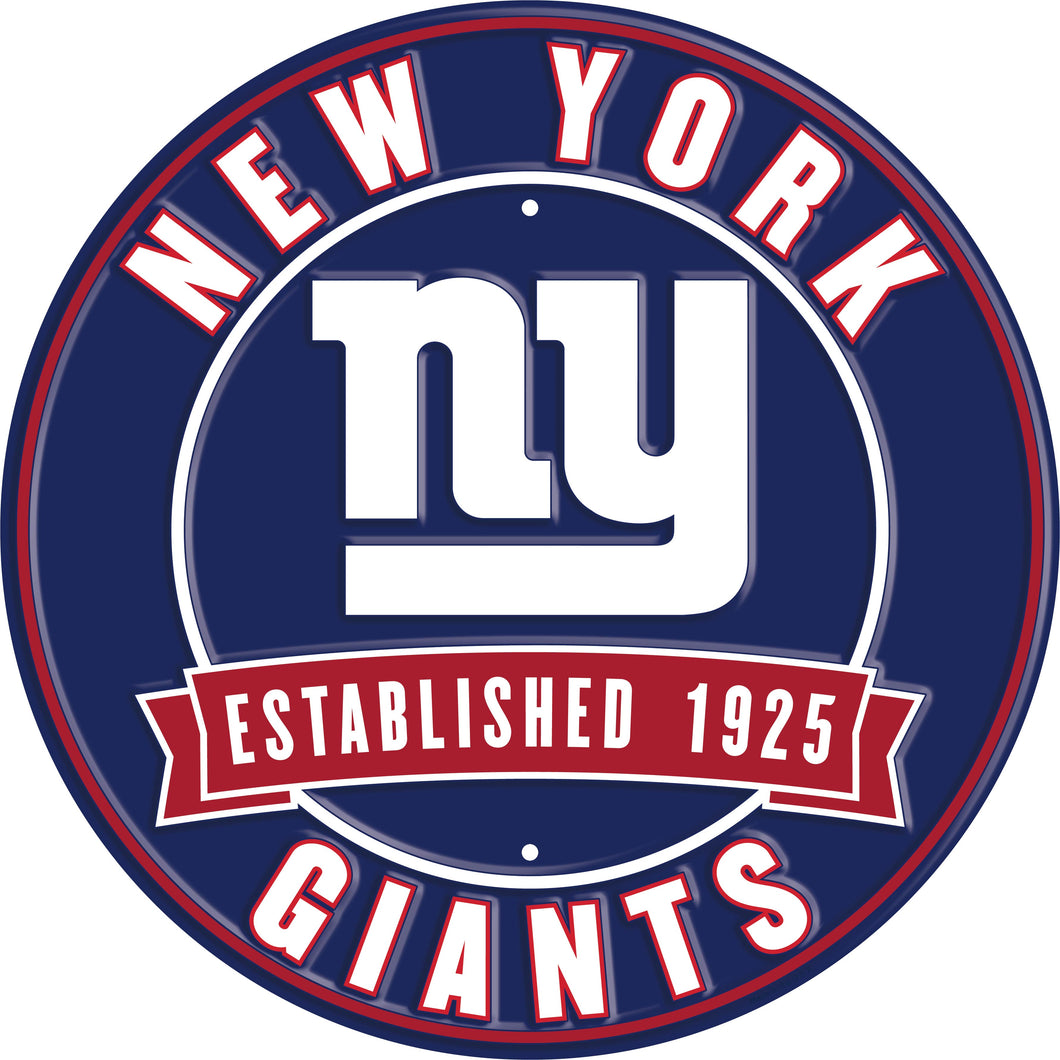 New York Giants Establish Date Metal Round Sign - 12