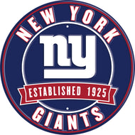 New York Giants Establish Date Metal Round Sign - 12"