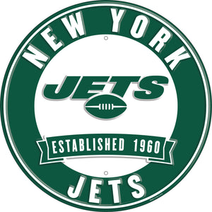 New York Jets Establish Date Metal Round Sign - 12"