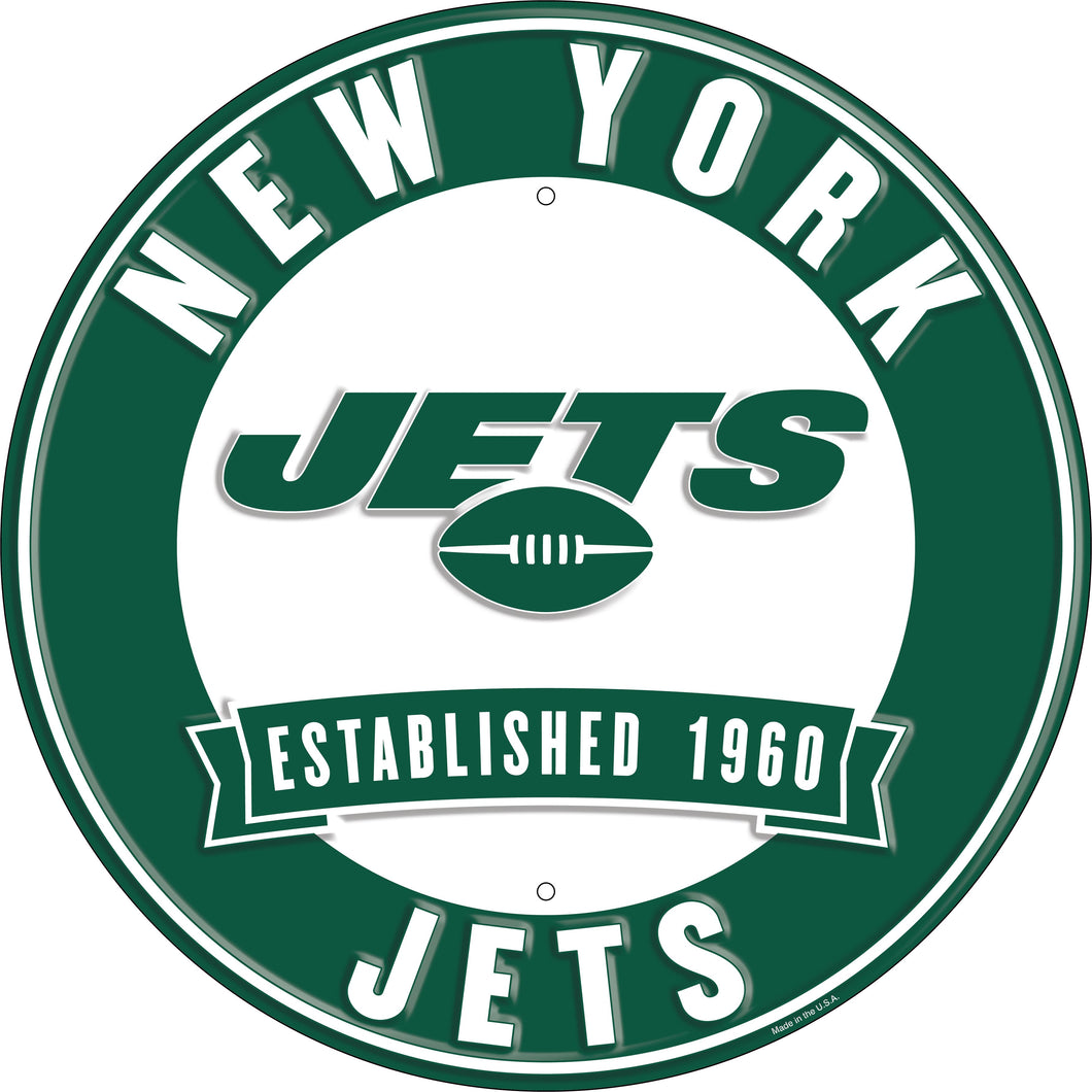 New York Jets Establish Date Metal Round Sign - 12