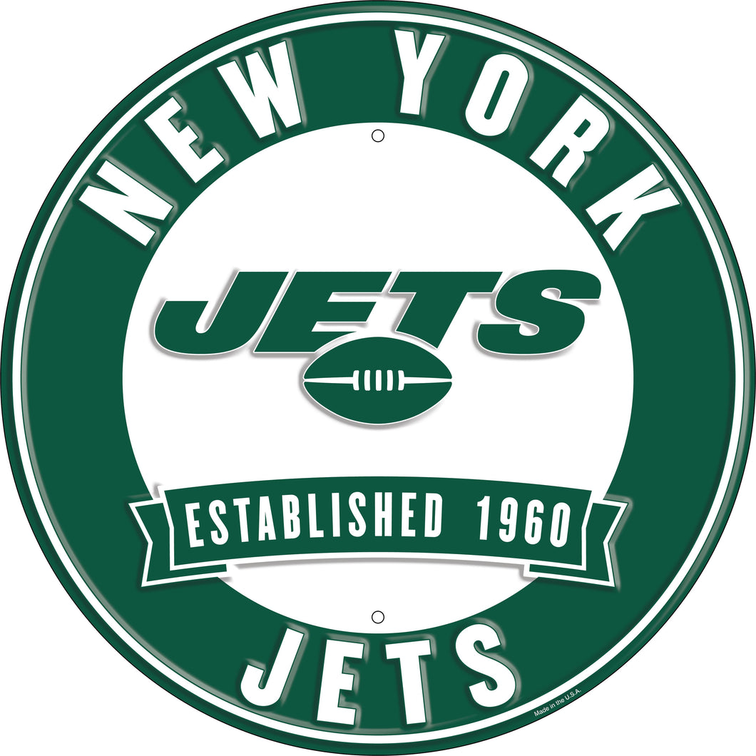 NFL Round Distressed Sign: New York Jets