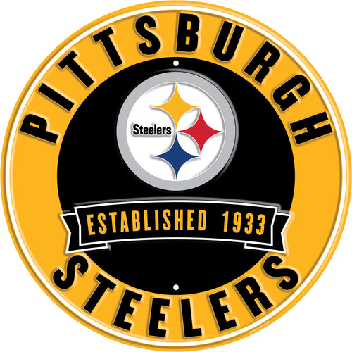 Pittsburgh Steelers Establish Date Metal Round Sign - 12