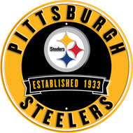 Pittsburgh Steelers Establish Date Metal Round Sign - 12"