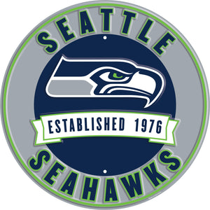 Seattle Seahawks Establish Date Metal Round Sign - 12"