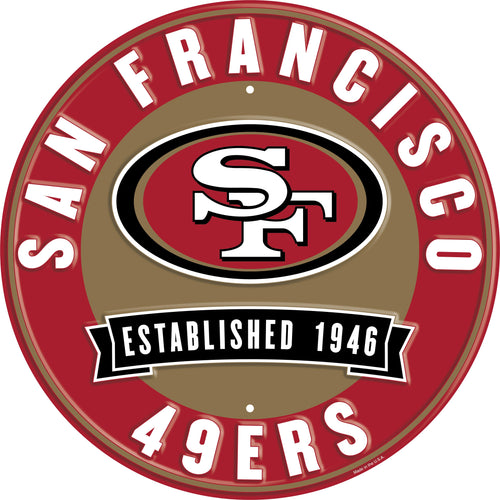 San Francisco 49ers Establish Date Metal Round Sign - 12