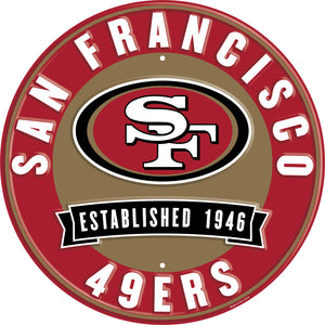 San Francisco 49ers Establish Date Metal Round Sign - 12"