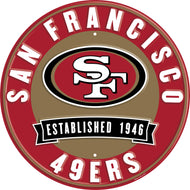 San Francisco 49ers Establish Date Metal Round Sign - 12"
