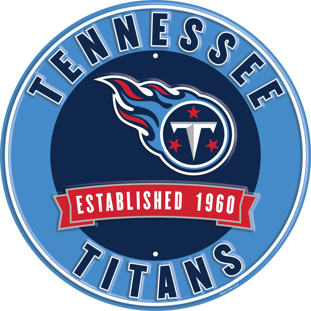 Tennessee Titans Establish Date Metal Round Sign - 12