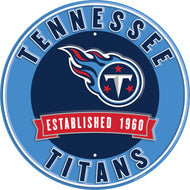 Tennessee Titans Establish Date Metal Round Sign - 12"