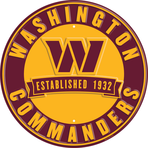 Washington Commanders  Establish Date Metal Round Sign - 12