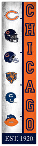 Chicago Bears Team Logo Evolution Wood Sign -  6"x24"