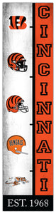 Cincinnati Bengals Team Logo Evolution Wood Sign -  6"x24"