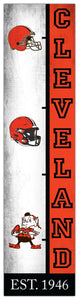 Cleveland Browns Team Logo Evolution Wood Sign -  6"x24"
