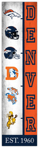 Denver Broncos  Team Logo Evolution Wood Sign -  6"x24"
