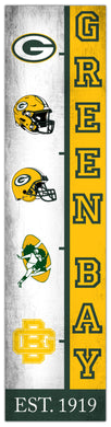 Green Bay Packers Team Logo Evolution Wood Sign -  6