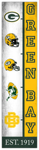 Green Bay Packers Team Logo Evolution Wood Sign -  6"x24"