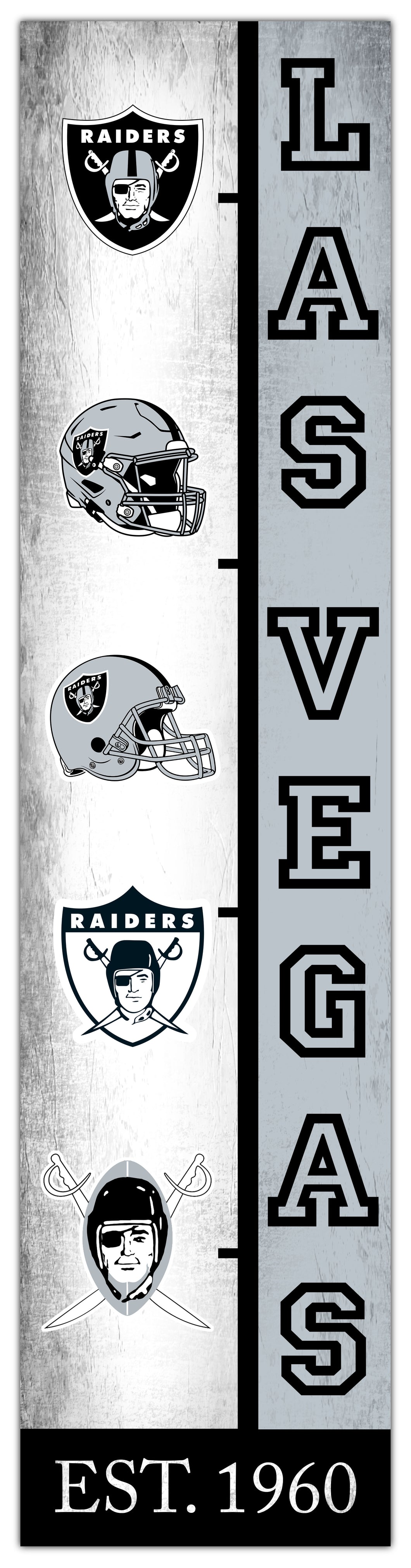 Las Vegas Raiders Team Logo Evolution Wood Sign -  6
