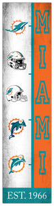 Miami Dolphins Team Logo Evolution Wood Sign -  6"x24"