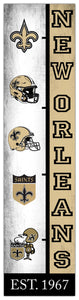 New Orleans Saints Team Logo Evolution Wood Sign -  6"x24"
