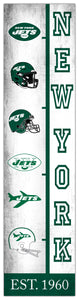 New York Jets Team Logo Evolution Wood Sign -  6"x24"