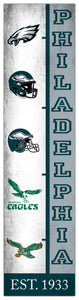 Philadelphia Eagles Team Logo Evolution Wood Sign -  6"x24"