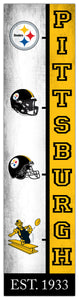 Pittsburgh Steelers Team Logo Evolution Wood Sign -  6"x24"