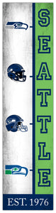 Seattle Seahawks Team Logo Evolution Wood Sign -  6"x24"