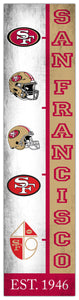 San Francisco 49ers Team Logo Evolution Wood Sign -  6"x24"
